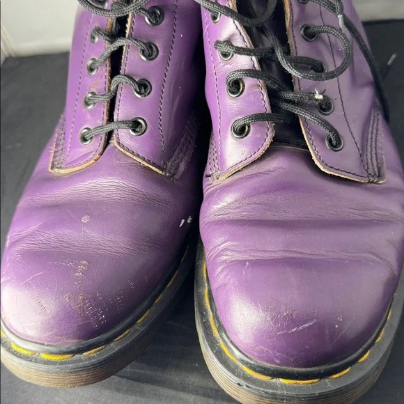 Vintage DOC MARTENS England Made Purple Lace-up Boots - Picture 6 of 16